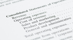 A close up image of an accrual basis financial statement.