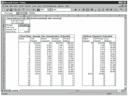 Figure 14-2. The fixed rate, annuity due starter workbook.