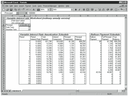 Figure 14-3. The variable rate, ordinary annuity starter workbook.