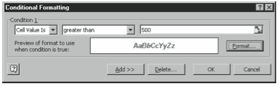 Figure 2-32. The Conditional Formatting dialog box.