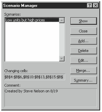 Figure 6-10. The Scenario Manager dialog box.
