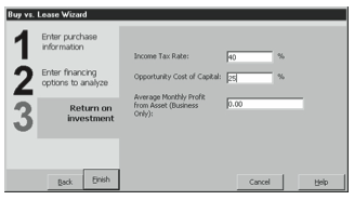 Figure 9-11. The third Buy Vs. Lease Wizard dialog box.
