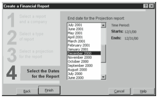 Figure 9-18. The fourth Create A Financial Report dialog box.