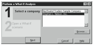 Figure 9-19. The first Perform A What-If Analysis dialog box.