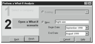 Figure 9-20. The second Perform A What-If Analysis dialog box.