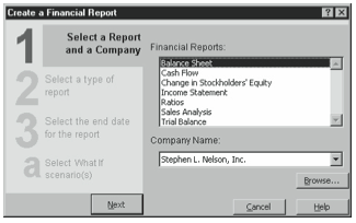 Figure 9-4. The first Report Wizard dialog box.